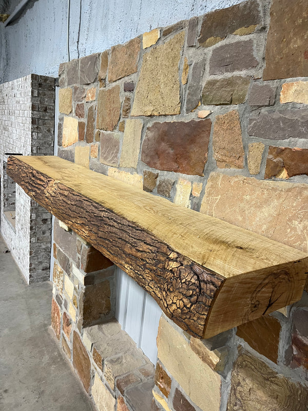 Live Edge Ash Fireplace Mantel