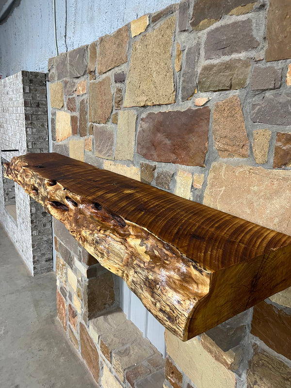 Live Edge Bois D' Arc Fireplace Mantel