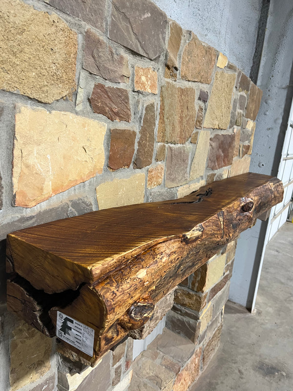 Live Edge Bois D' Arc Fireplace Mantel