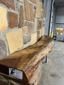 Live Edge Walnut Fireplace Mantel