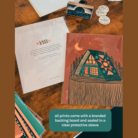 Land & She - A-Frame Cabin On Tree Stump: 8x10 - 0