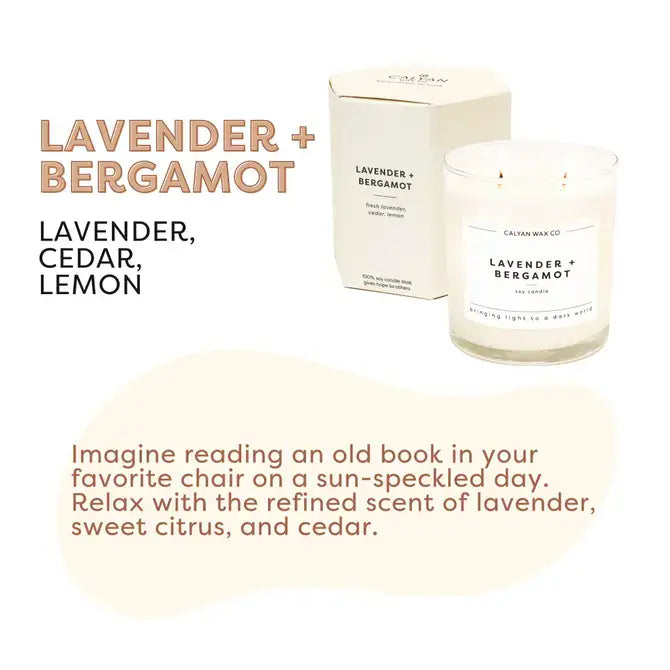 Lavender + Bergamot Glass Tumbler Soy Candle - 0
