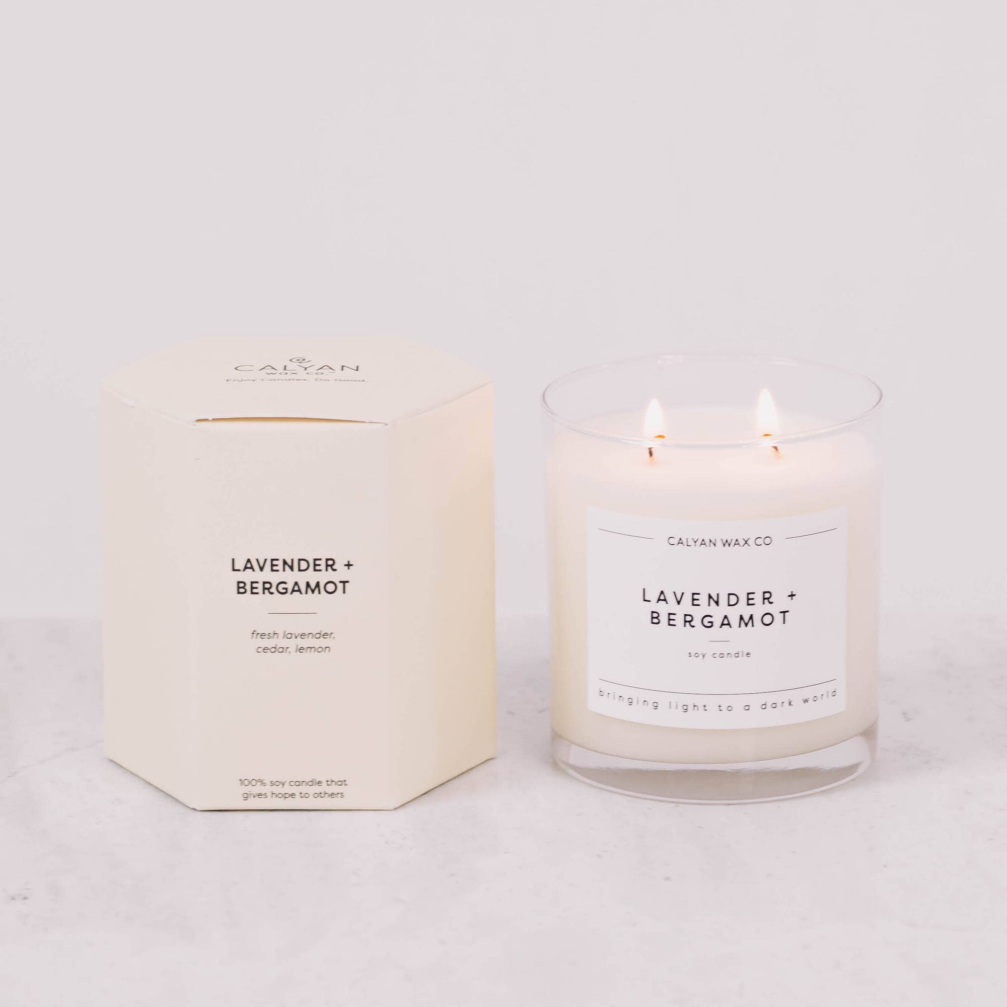 Lavender + Bergamot Glass Tumbler Soy Candle