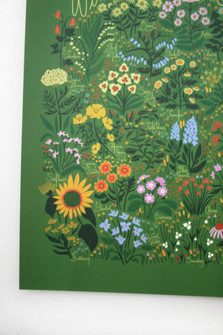 Leah Duncan - Wildflowers of North America Green Poster