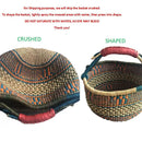 Medium Bolga Market Basket w/ Leather Wrapped Handle (Colors Vary)-4