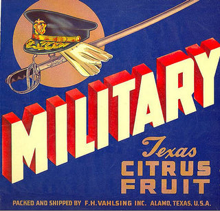 Military Citrus Crate Label