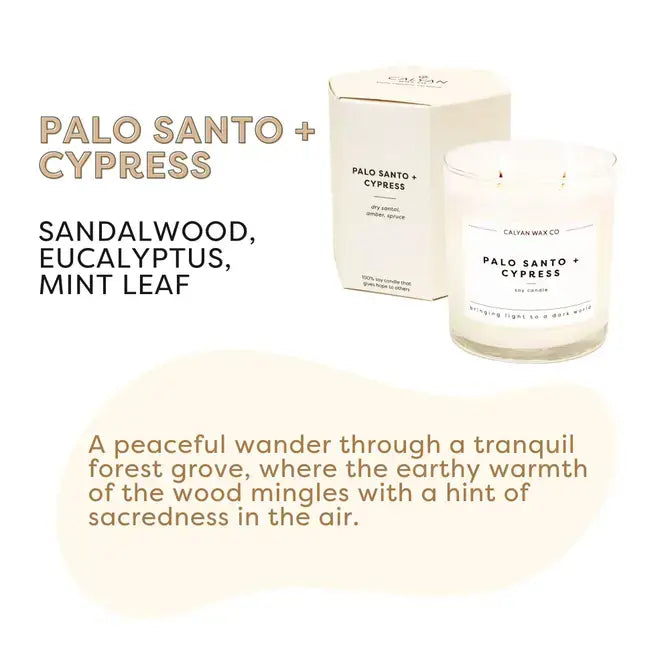 Calyan Wax Co. - Palo Santo + Cypress - Glass Tumbler Soy Candle - 0