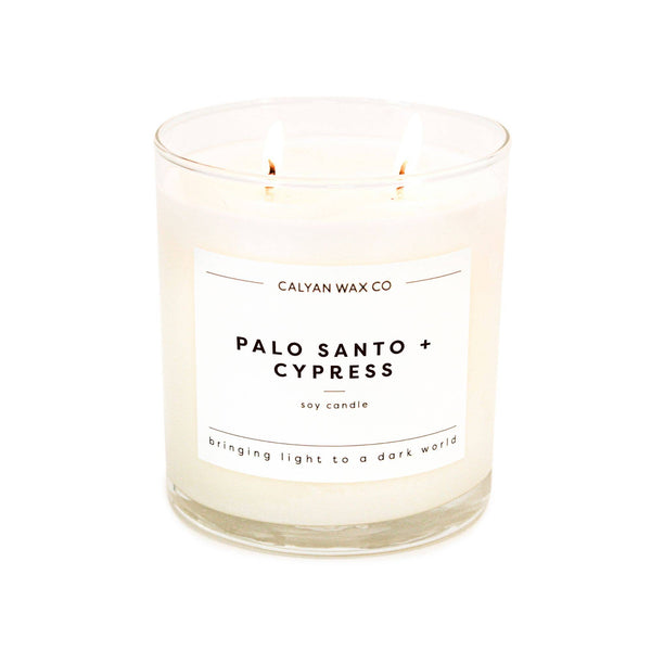 Calyan Wax Co. - Palo Santo + Cypress - Glass Tumbler Soy Candle