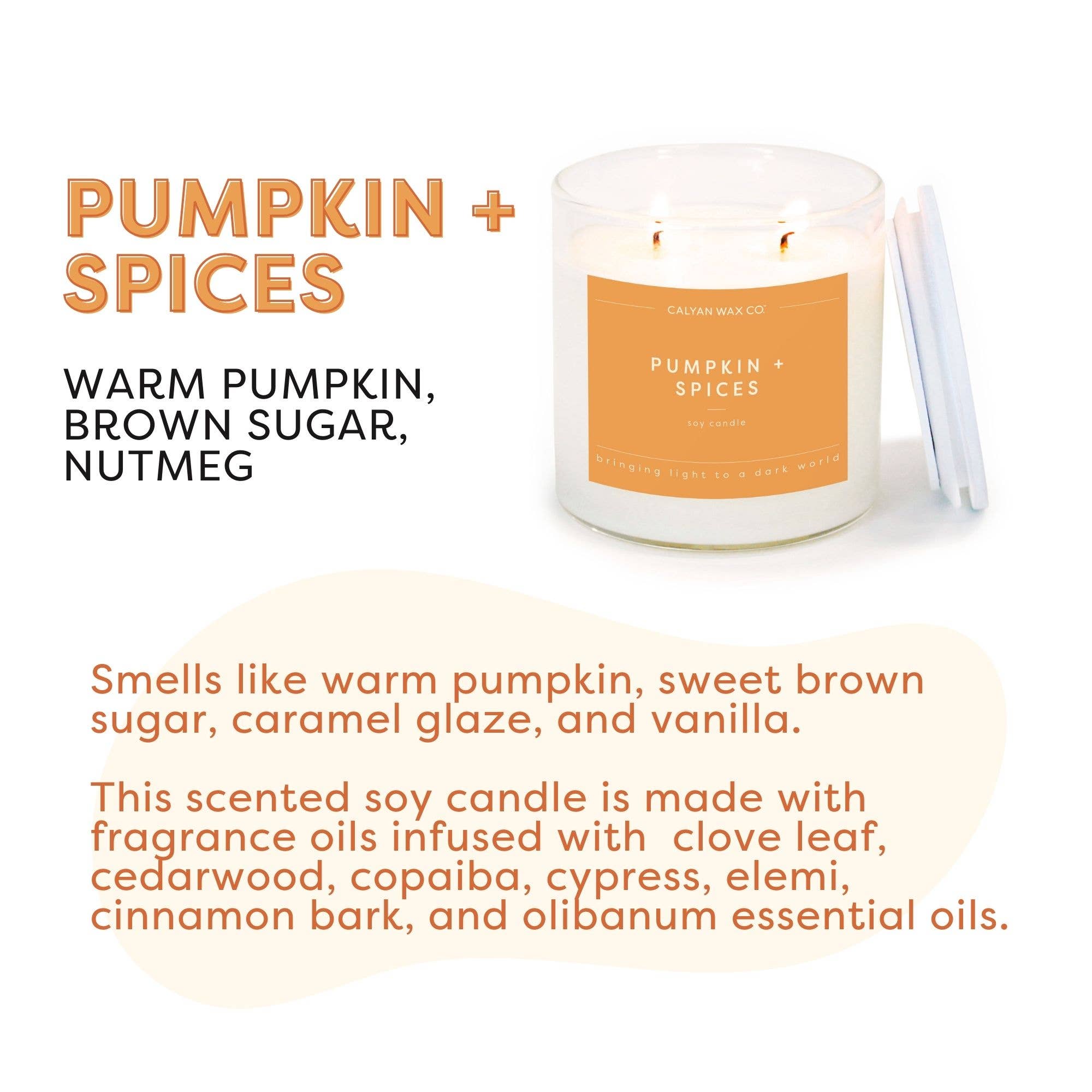 Calyan Wax Co. - Pumpkin + Spices - Clear Glass Tumbler Soy Candle - 0