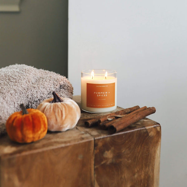 Calyan Wax Co. - Pumpkin + Spices - Clear Glass Tumbler Soy Candle