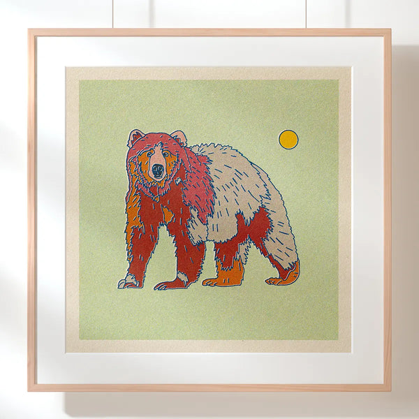 Rainbow Bear 12x12 Print