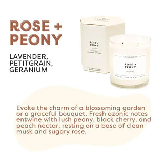 Calyan Wax Co. - Rose + Peony - Glass Tumbler Soy Candle