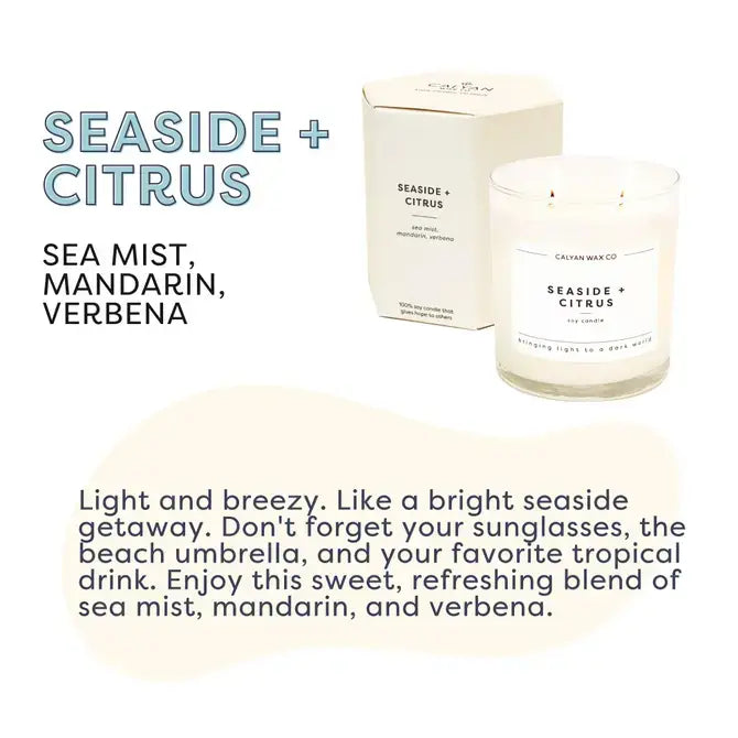 Seaside + Citrus Glass Tumbler Soy Candle - 0