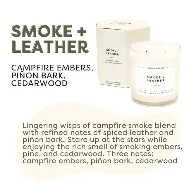 Smoke + Leather - Glass Tumbler Soy Candle - 0