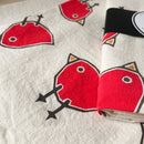 Susan Stone Design - Flour Sack Tea Towel with Birds: Orange-8