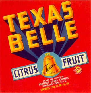 Texas Belle Citrus Crate Label