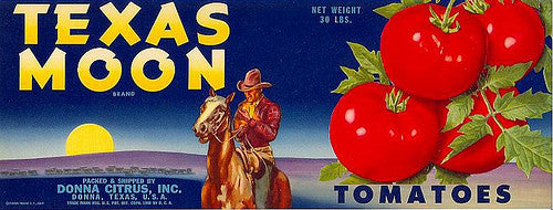 Texas Moon Tomato Crate Label