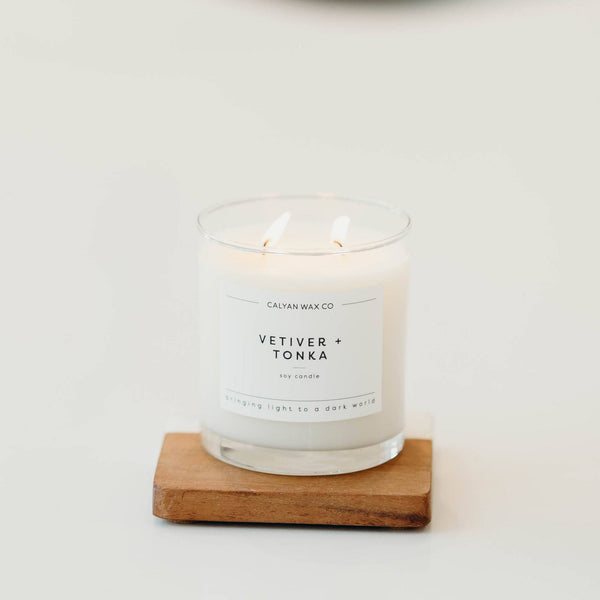 Vetiver + Tonka Glass Tumbler Soy Candle