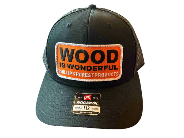 Wood Is Wonderful Black Richardson Trucker Hat