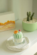 ZOETSTUDIO - Barrel Cactus Tealight Candles: Green w/ purple-5