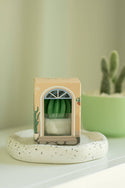 ZOETSTUDIO - Barrel Cactus Tealight Candles: Green w/ purple