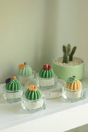 ZOETSTUDIO - Barrel Cactus Tealight Candles: Green w/ red