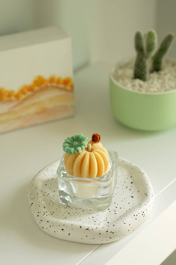 ZOETSTUDIO - Barrel Cactus Tealight Candles: Mint w/ orange