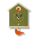 Popclox - Birdhouse Pendulum Clock - Wood: Green-5