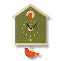 Popclox - Birdhouse Pendulum Clock - Wood: Green