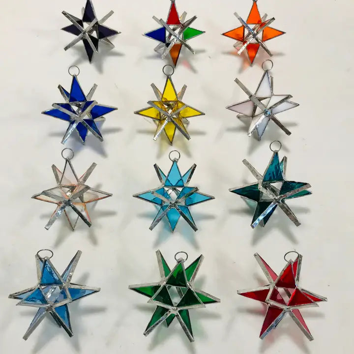 4 1/4 Inch - Stained Glass Moravian Star Handmade ornament - 0