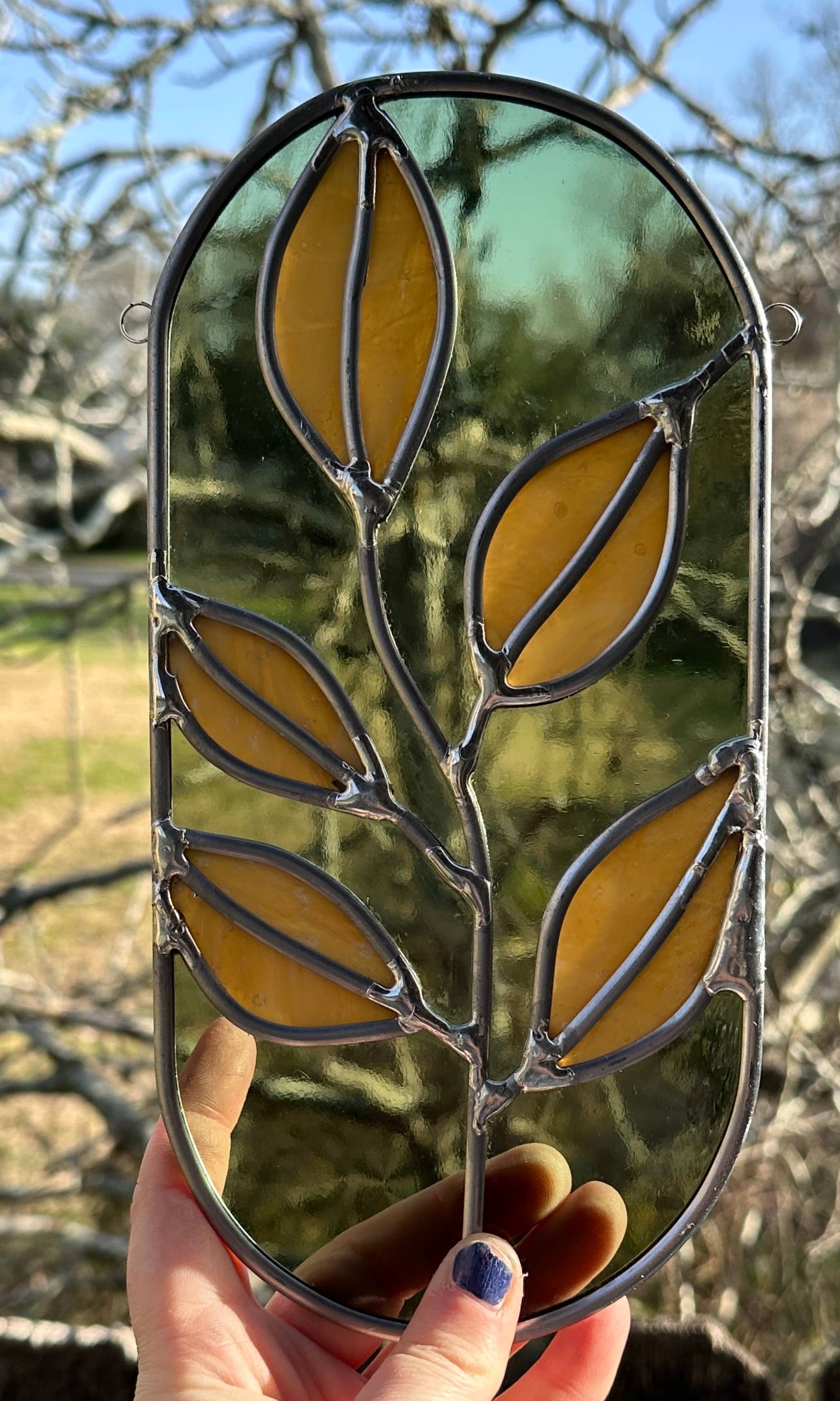 Anna G Lantz Designs - Green Stained Glass Vine Panel - 0