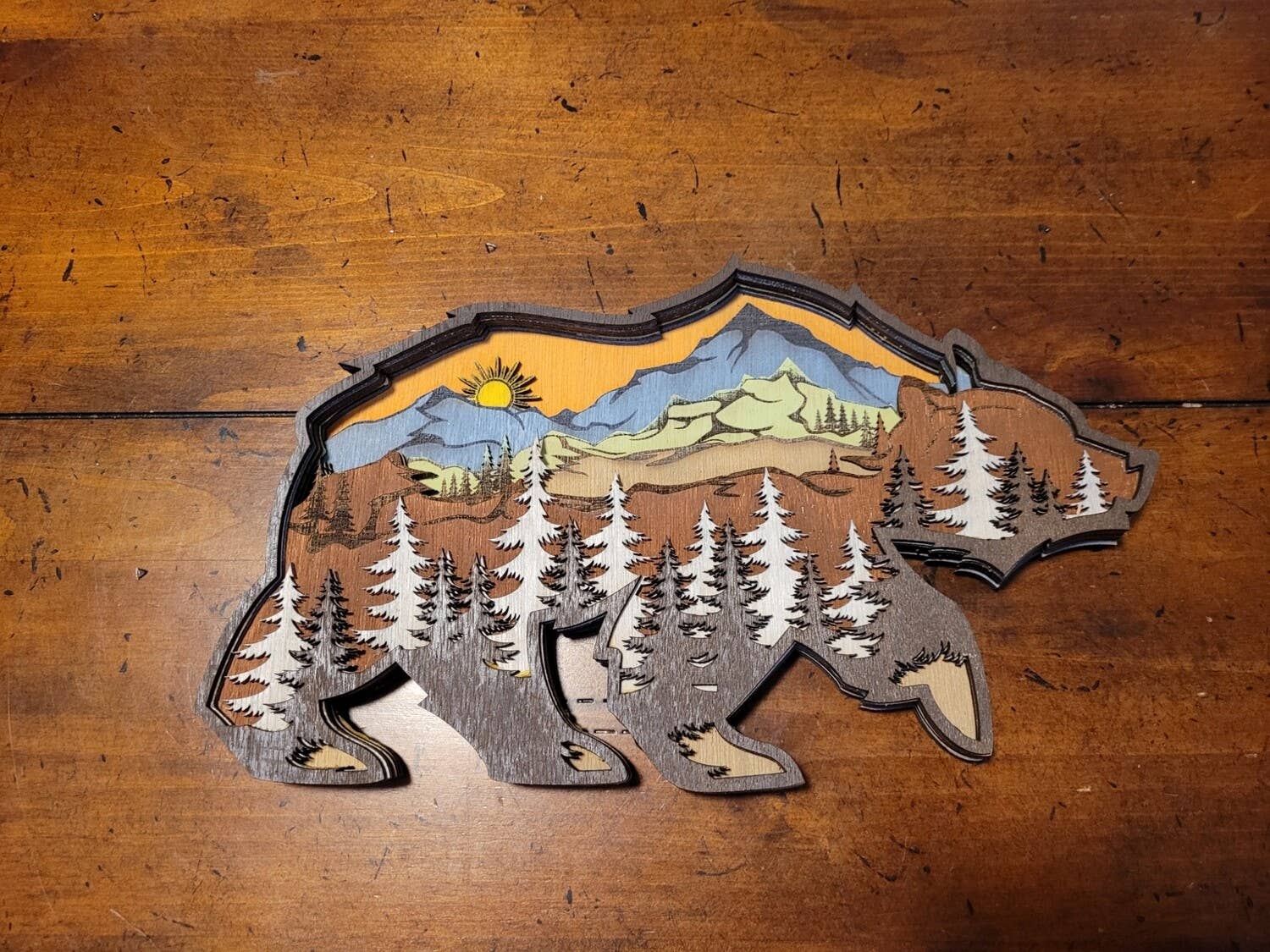 Burning Country - 3D Multi Layer Bear - 0