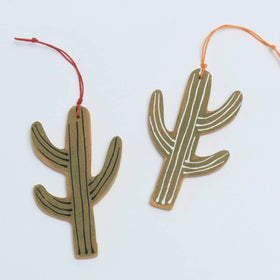 Melville Ceramics - Saguaro Ornament: Green + Black - 0
