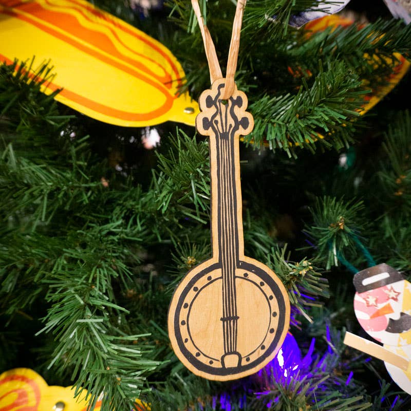 Hatch Show Print - Banjo Wooden Ornament - 0