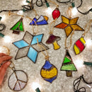 Lost & Found Design - Stained glass vintage bulb ornament: Orange-1