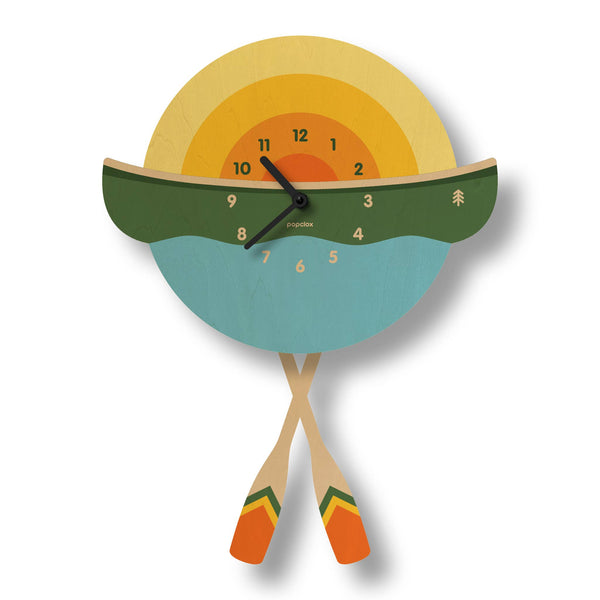 Popclox - Canoe Pendulum Clock - Wood