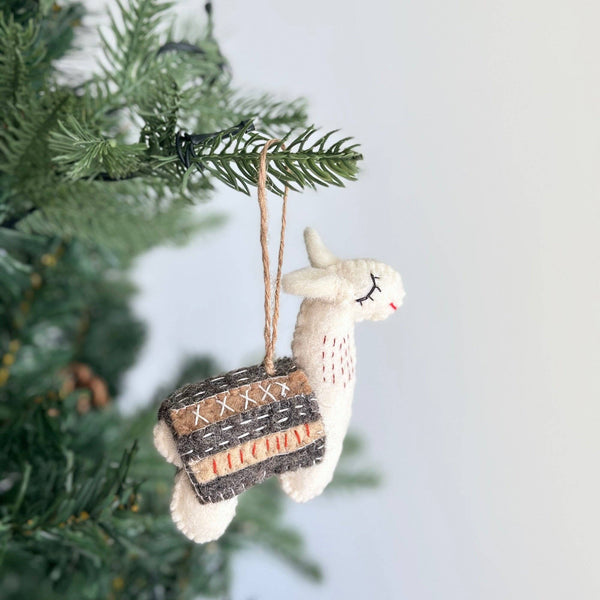 Deer Harbour Design - Felt Llama Ornament: Gray / Ornament