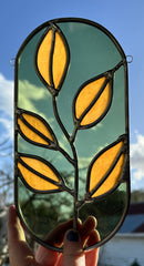 Anna G Lantz Designs - Green Stained Glass Vine Panel-1