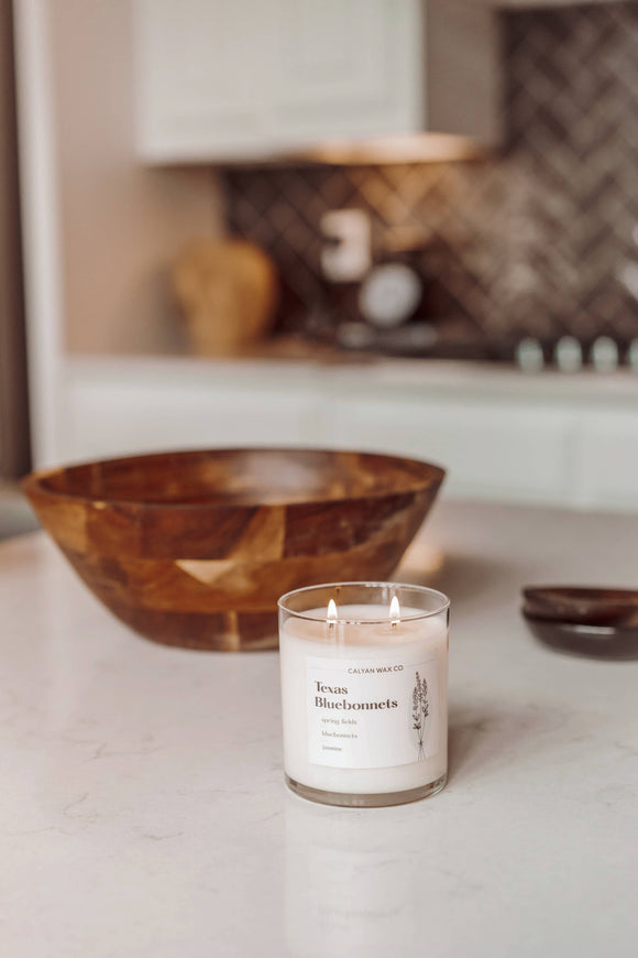 Calyan Wax Co. - Texas Bluebonnet - Clear Glass Tumbler Soy Candle
