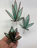 3D Stained Glass Snake Plant Desktop Sculpture: Large-2