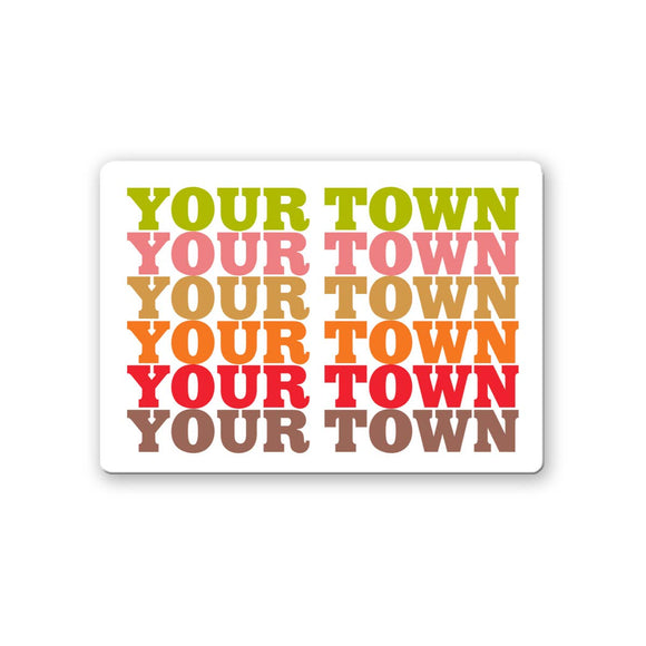 Rock Scissor Paper - Personalized City Ceramic Magnet - Supergraphics Repeat: Cool (02)