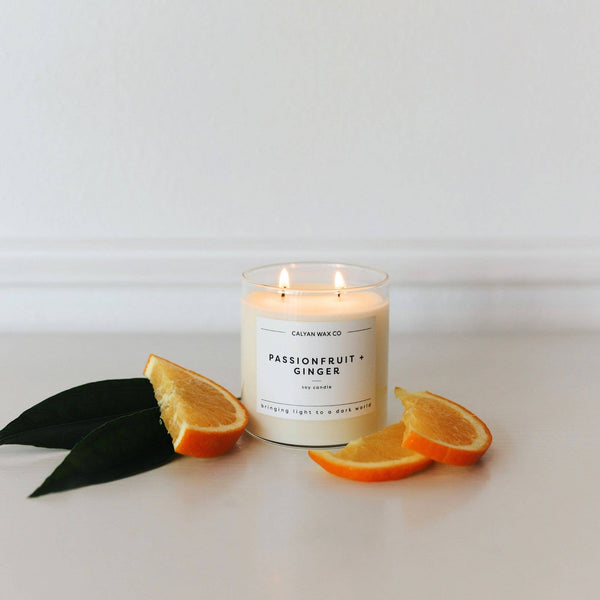 Calyan Wax Co. - Passionfruit + Ginger - Glass Tumbler Soy Candle