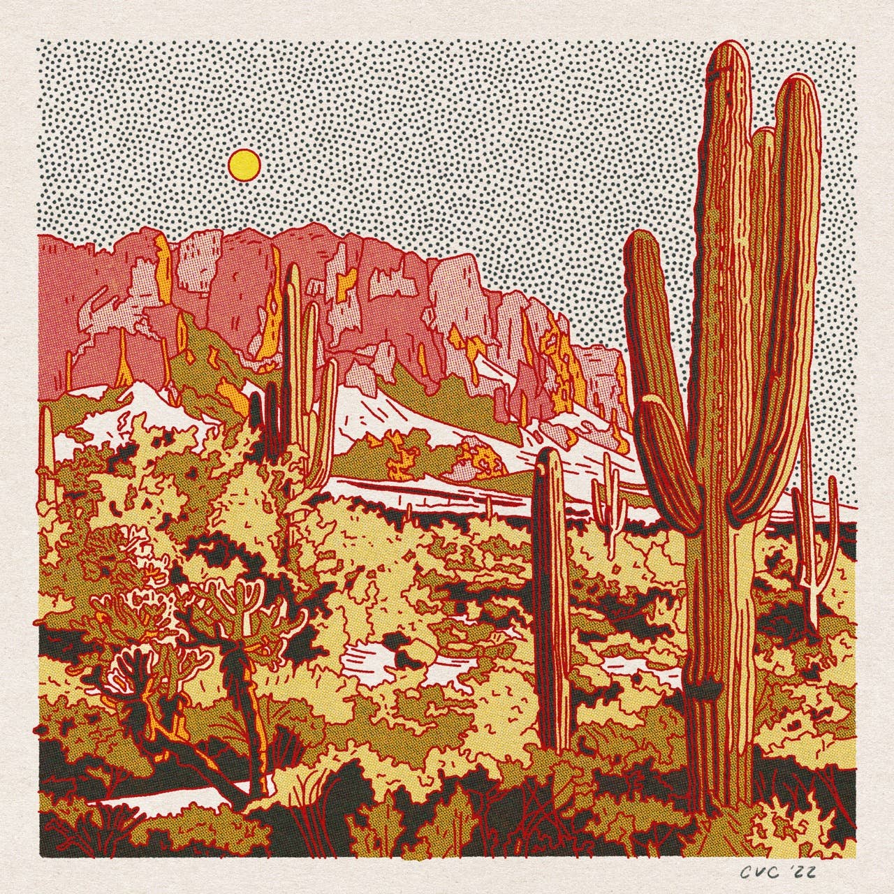 Caroline Clark - Desert Mountain #35 12"x12" Print