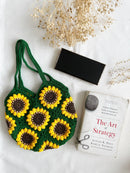 Quince Fables - Hand-Crochet Sunflower Mini Green Tote Bag🪡-2