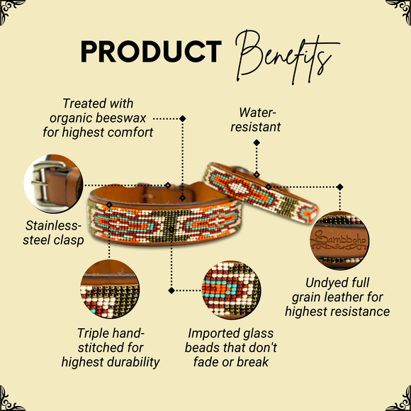 Sambboho - Boho Chic Sambboho Dog Collar: 10-12"