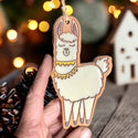 Little Clay Hen - Llama / Alpaca Artisanally Crafted Ornament: Black