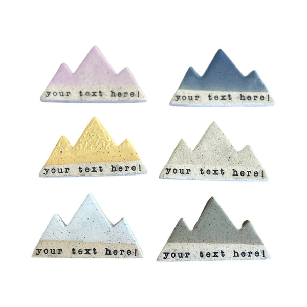 Mountain Bound Pottery - Customizable Mountain Magnet- MADE TO ORDER: Green