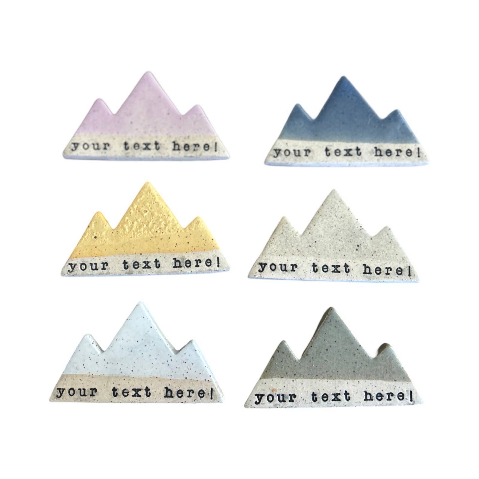 Mountain Bound Pottery - Customizable Mountain Magnet- MADE TO ORDER: Yellow - 0