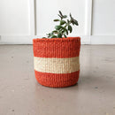 Amsha - Storage Plant Basket: Tomato: XS (6"x6") White Stripe-1