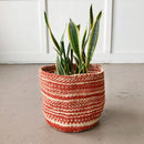 Amsha - Storage Plant Basket: Tomato: XS (6"x6") White Stripe-4